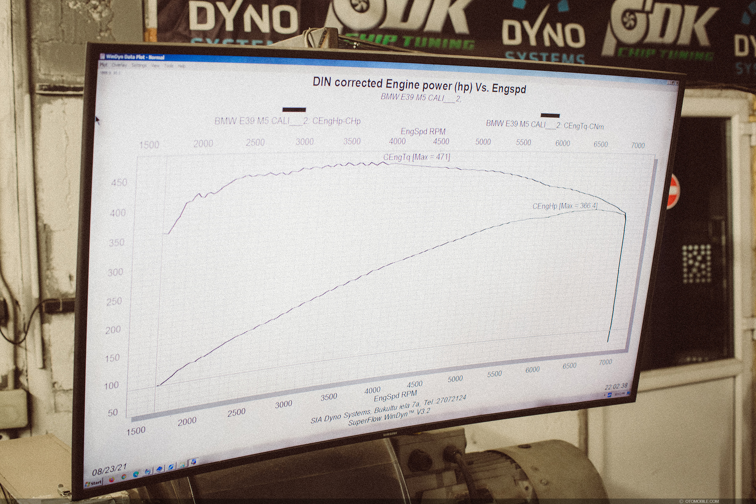 BMW M5 E39 dyno test before ESS Supercharger install at Dyno Systems, Riga Latvia on a Superflow Dyno. 